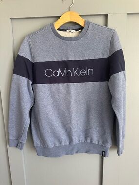 Calvin Klein Men's Blue‎ Crewneck Logo Sweatshirt